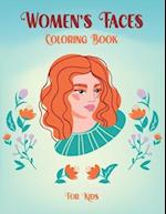 Women's Faces Coloring Book for Kids