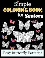 Simple Coloring Books For Seniors - Easy Butterfly Patterns