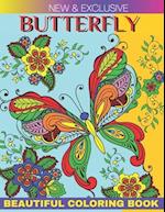 New And Exclusive Butterfly Beautiful Coloring Book : An Adults Coloring Book For Butterfly And Flower 