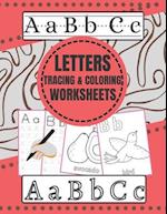 Letters tracing and coloring worksheets
