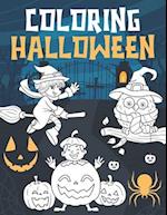 Halloween Coloring: A Spooky Coloring Book For Kids Ages 3-8 