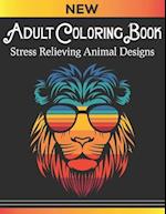 Adult coloring book Stress Relieving Animal Designs