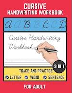 Cursive Handwriting Workbook For Adult