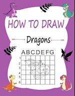 How to draw dragons: Learn how to draw using the easy grid method, great art gift your children and teens, boys and girls 