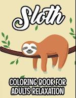 Sloth Coloring Book For Adults Relaxation