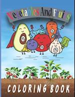 vegetables and fruits coloring book