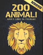 200 Animali Adulti Libro Colorare