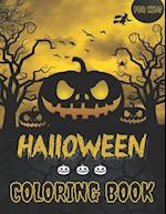 Halloween Coloring Book For Kids: Large Print Collection of 70 Colouring Pages for Children with Cute Spooky Scary Witches, Ghosts, Bats, Pumpkins & M