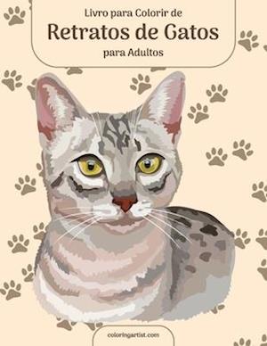 Livro para Colorir de Retratos de Gatos para Adultos