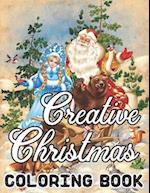 Creative Christmas Coloring Book Paperback Details: An Adult Beautiful grayscale images of Winter Christmas holiday scenes, Santa, reindeer, elves, 