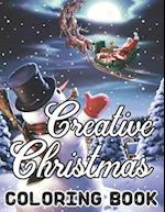 Creative Christmas Coloring Book Paperback Details: An Adult Beautiful grayscale images of Winter Christmas holiday scenes, Santa, reindeer, elves, 