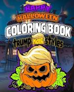 Happy halloween coloring book trump hair styles