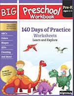 Big Preschool Workbook: Ages 2-5, 140+ Worksheets of PreK Learning Activities, Fun Homeschool Curriculum, Help Pre K Kids Math, Counting, Alphabet, Co