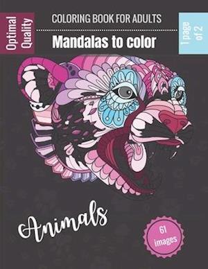 Coloring book for adults - Mandalas to color Animals