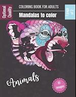 Coloring book for adults - Mandalas to color Animals