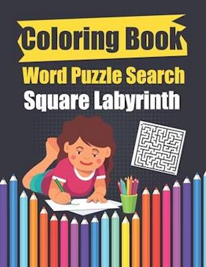 coloring book Word Puzzle Search Square Labyrinth