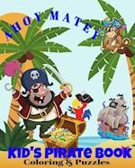 AHOY MATEY Kid's Pirate Book Coloring & Puzzles