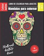 Libro de colorear para adultos - Mandalas para colorear - Skull and death to draw