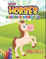 Cute Horses Relaxing Coloring Book for Girls