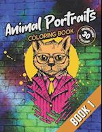Animal Portraits Coloring Book - Book 1
