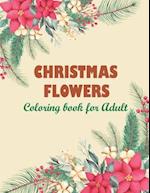 Christmas flowers coloring book for Adult