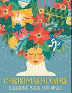 Christmas flowers coloring book for Adult