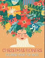 Christmas flowers coloring book for Adult