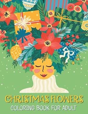 Christmas flowers coloring book for Adult