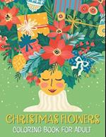 Christmas flowers coloring book for Adult