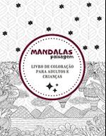 Mandalas paisagem - Livro de coloração para adultos e crianças