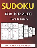 600 Sudoku Puzzles 300 Hard + 300 Expert