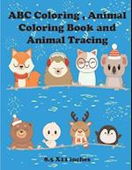 ABC Coloring, animal coloring book and animal tracing