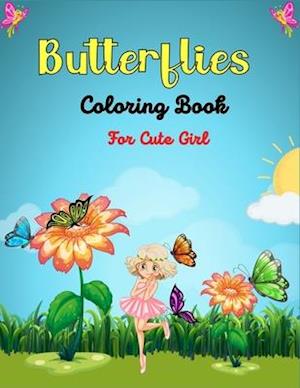 Butterflies Coloring Book For Cute Girl