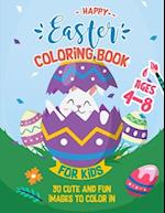 Happy Easter Coloring Book For Kids Ages 4-8