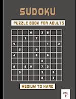 Sudoku puzzle book for adults medium to hard vol 2