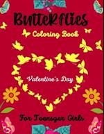 Butterflies Coloring Book Valentine's Day For Teenager Girls