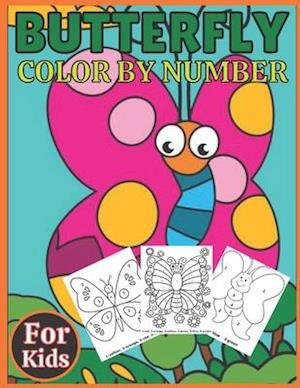 Butterfly color by number for kids