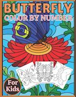 Butterfly color by number for kids