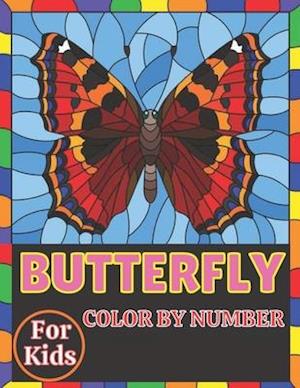 Butterfly color by number for kids