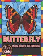 Butterfly color by number for kids