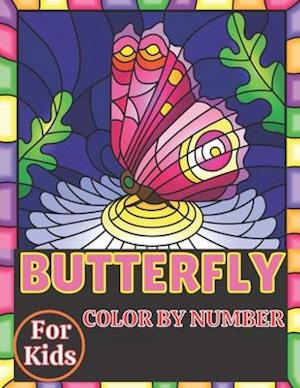 Butterfly color by number for kids