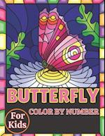 Butterfly color by number for kids