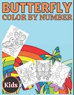 Butterfly color by number kids