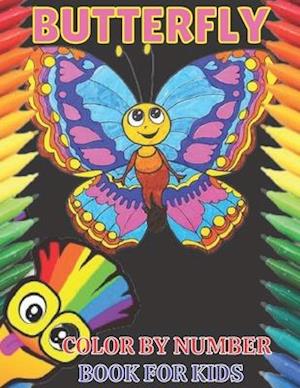 Butterfly color by number book for kids