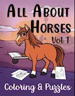 All About Horses Vol 1 Coloring & Puzzles
