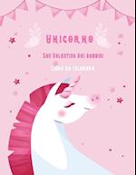 Unicorno San Valentino dei bambini Libro da colorare