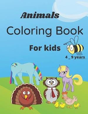 Animals coloring book for kids 4 _ 9 years