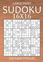 Large Print Sudoku 16x16 - 100 Hard Puzzles: Very Difficult Hexadoku with Solutions - Sudoku Variant Puzzle Book for Adults 