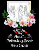 Valentines Day Adult Coloring Book For Girls