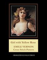 Girl with Yellow Rose : Emile Vernon Cross Stitch Pattern 